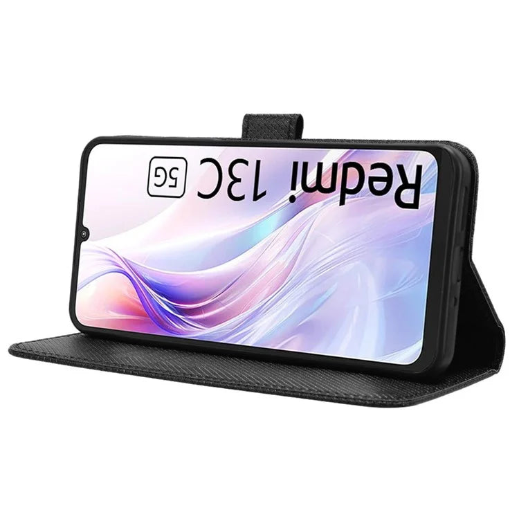 For Xiaomi Redmi 13C 5G / 13R 5G / Poco M6 5G Wallet Case Leather Flip Folio Shockproof Phone Cover