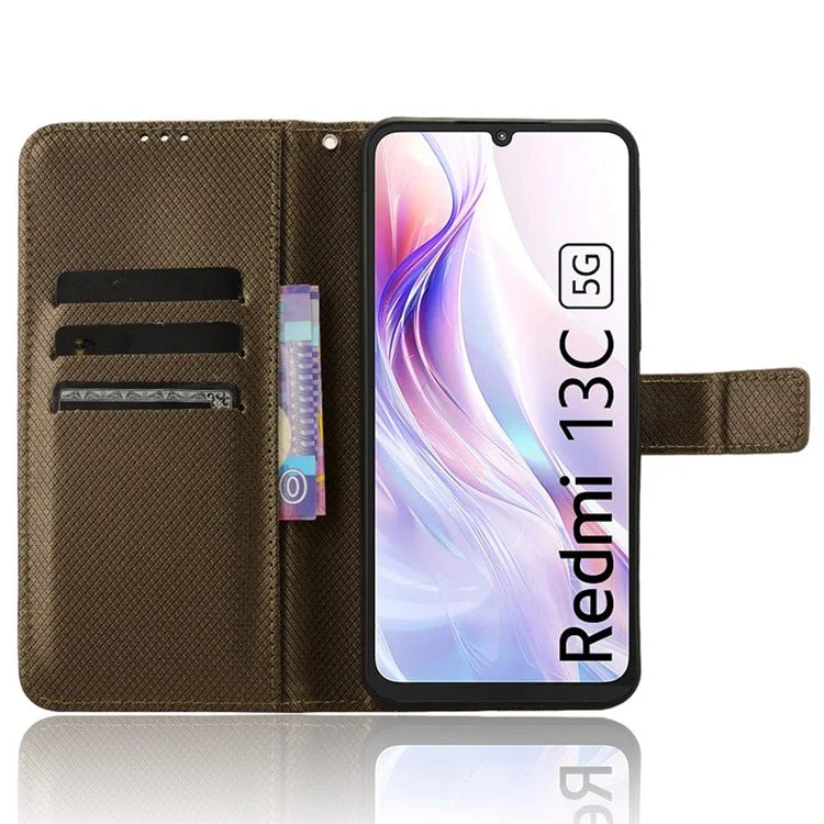 For Xiaomi Redmi 13C 5G / 13R 5G / Poco M6 5G Wallet Case Leather Flip Folio Shockproof Phone Cover