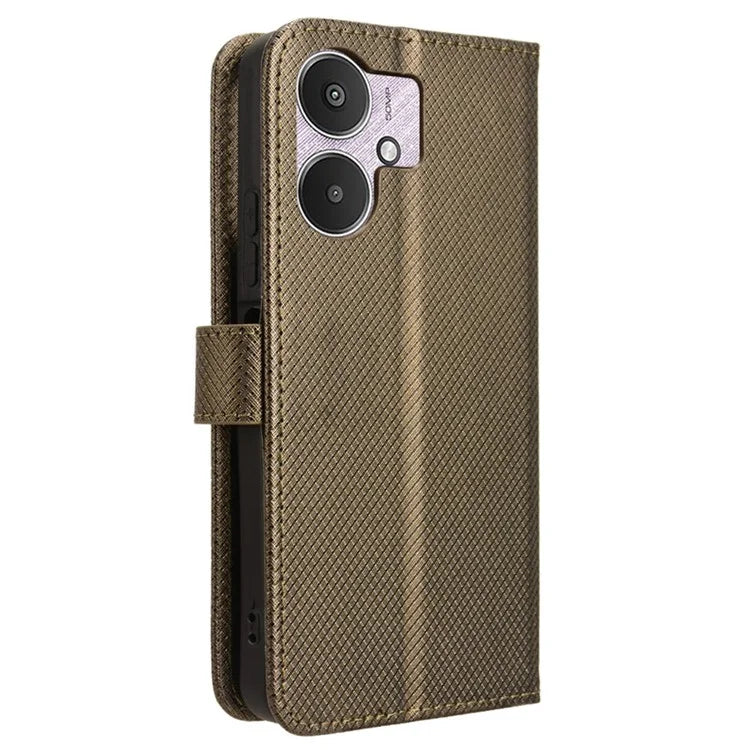 For Xiaomi Redmi 13C 5G / 13R 5G / Poco M6 5G Wallet Case Leather Flip Folio Shockproof Phone Cover