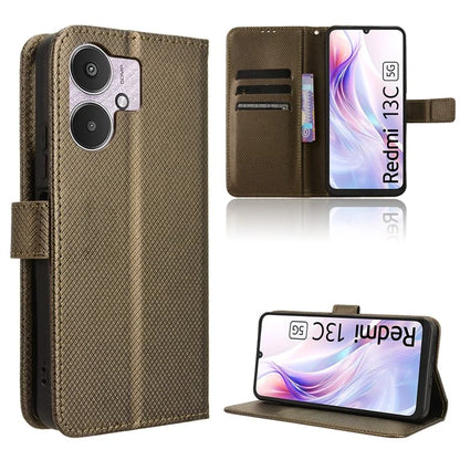 For Xiaomi Redmi 13C 5G / 13R 5G / Poco M6 5G Wallet Case Leather Flip Folio Shockproof Phone Cover