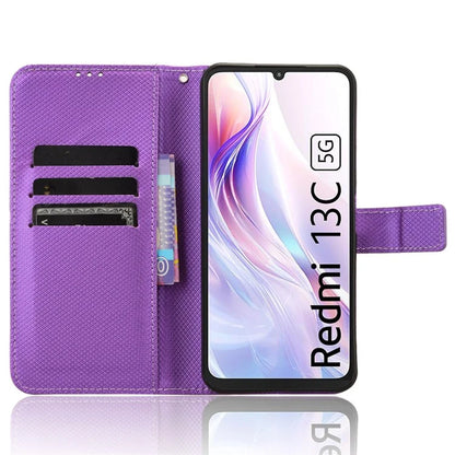 For Xiaomi Redmi 13C 5G / 13R 5G / Poco M6 5G Wallet Case Leather Flip Folio Shockproof Phone Cover