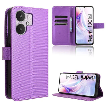 For Xiaomi Redmi 13C 5G / 13R 5G / Poco M6 5G Wallet Case Leather Flip Folio Shockproof Phone Cover