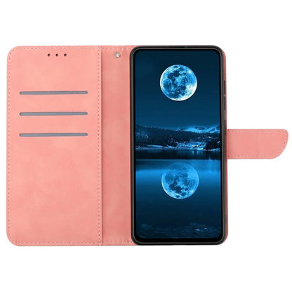 HT05 For Motorola Moto G Play (2024) Case Leather Imprinted Lines Phone Cover with Card Holder