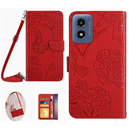 HT03 For Motorola Moto G Play (2024) Leather Case Skin-touch Crossbody Phone Stand Cover