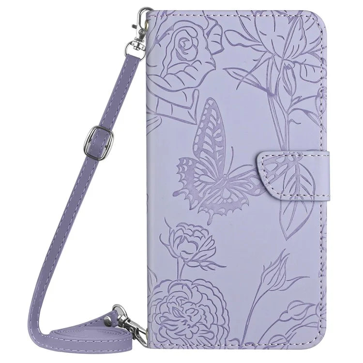 HT03 For Motorola Moto G Play (2024) Leather Case Skin-touch Crossbody Phone Stand Cover