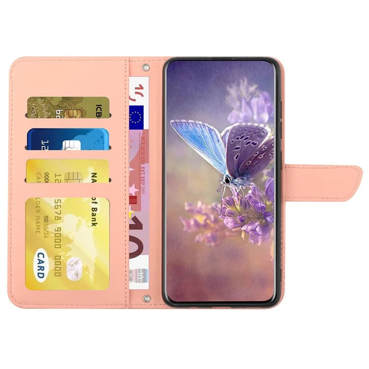 HT03 For Motorola Moto G Play (2024) Leather Case Skin-touch Crossbody Phone Stand Cover