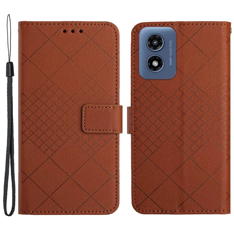 HT06 For Motorola Moto G Play (2024) 4G 4G Phone Case Leather Cover Wallet Stand