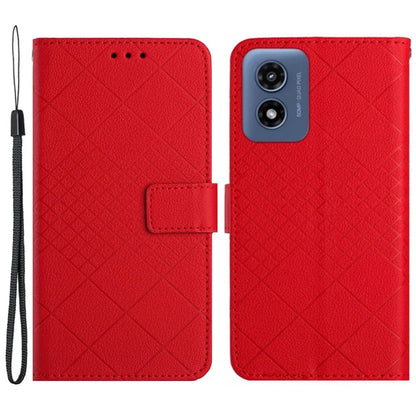 HT06 For Motorola Moto G Play 5G (2024) / Moto G 5G (2024) Leather Case Phone Wallet Cover Rhombus