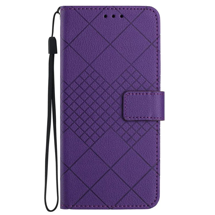 HT06 For Motorola Moto G Play 5G (2024) / Moto G 5G (2024) Leather Case Phone Wallet Cover Rhombus