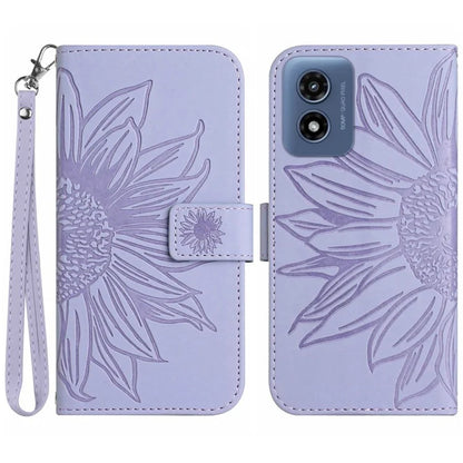 HT04 For Motorola Moto G Play 5G (2024) / Moto G 5G (2024) Leather Phone Case with Wrist Strap