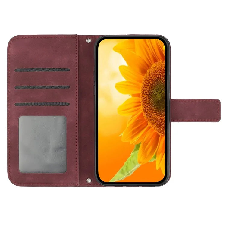 HT04 For Motorola Moto G Play 5G (2024) / Moto G 5G (2024) Leather Case with Shoulder Strap Phone Wallet