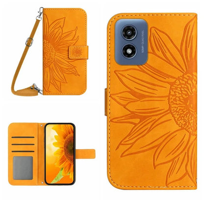 HT04 For Motorola Moto G Play 5G (2024) / Moto G 5G (2024) Leather Case with Shoulder Strap Phone Wallet