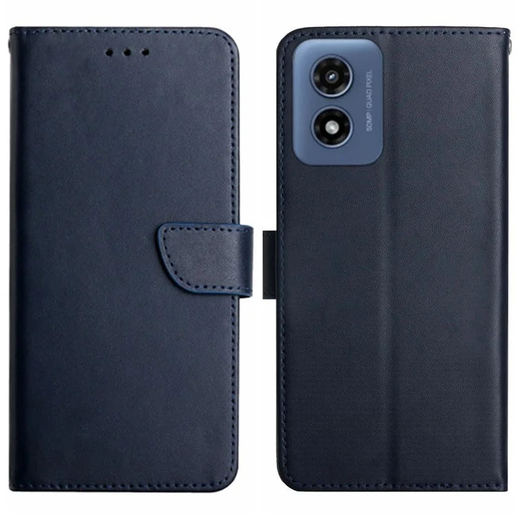 HT02 For Motorola Moto G Play 5G (2024) / Moto G 5G (2024) Wallet Case Genuine Cow Leather Cover