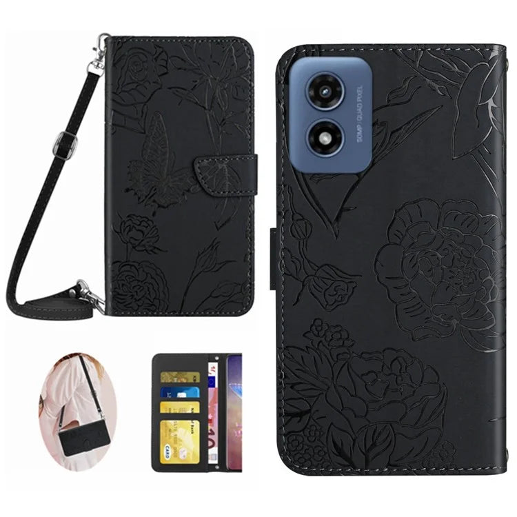 HT03 For Motorola Moto G Play 5G (2024) / Moto G 5G (2024) Crossbody Phone Case Leather Cover
