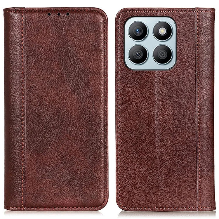 For Honor X8b 4G Phone Case Wallet Split Leather Cover Litchi Texture