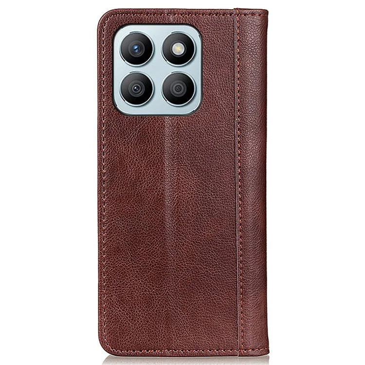 For Honor X8b 4G Phone Case Wallet Split Leather Cover Litchi Texture