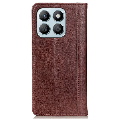 For Honor X8b 4G Phone Case Wallet Split Leather Cover Litchi Texture