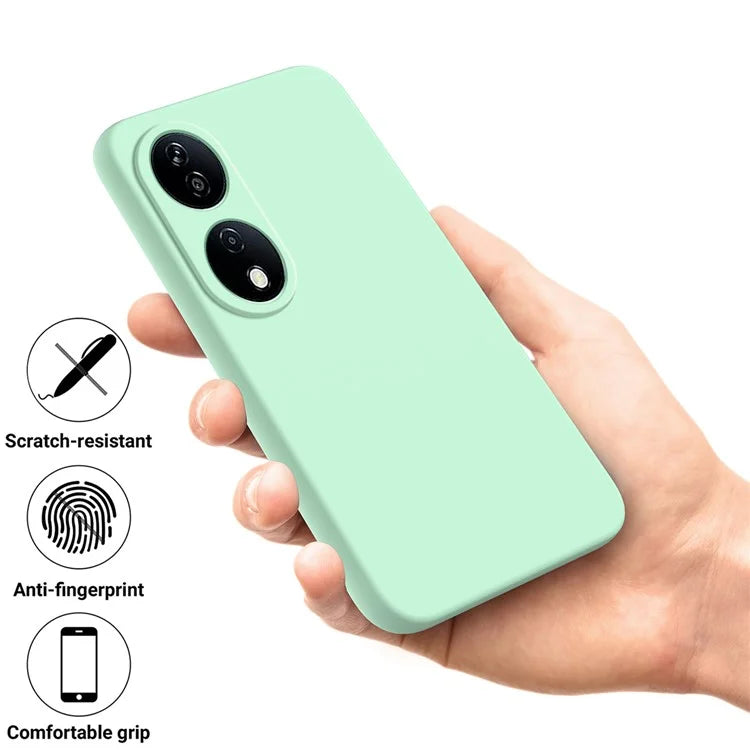 For Honor Play 50 Plus 5G / X7b 4G Liquid Silicone Case with Strap Anti-scratch Cover