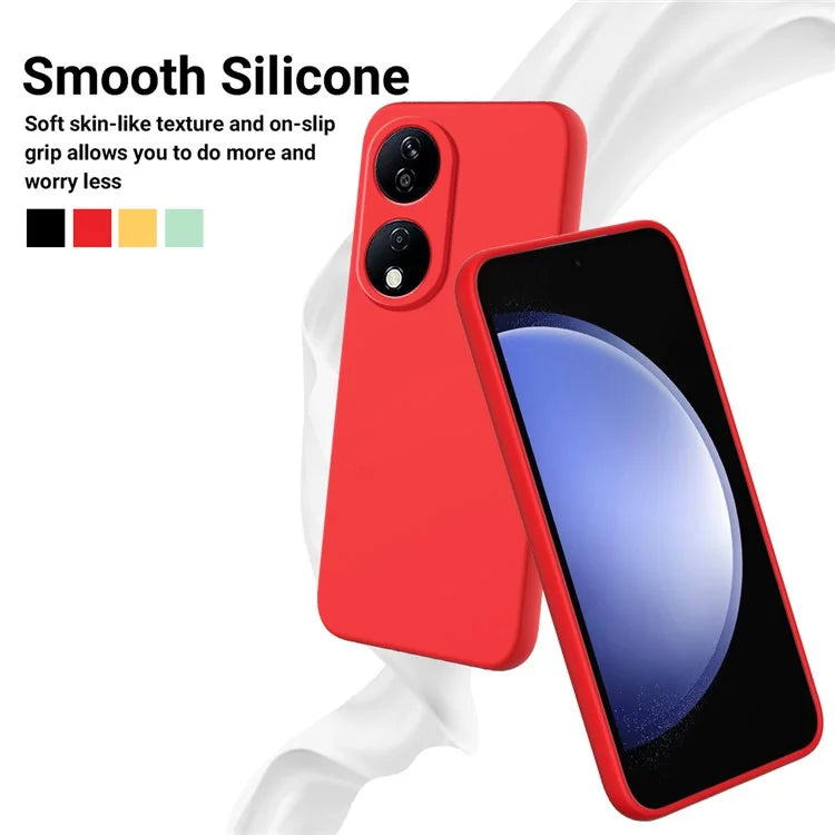 For Honor Play 50 Plus 5G / X7b 4G Liquid Silicone Case with Strap Anti-scratch Cover