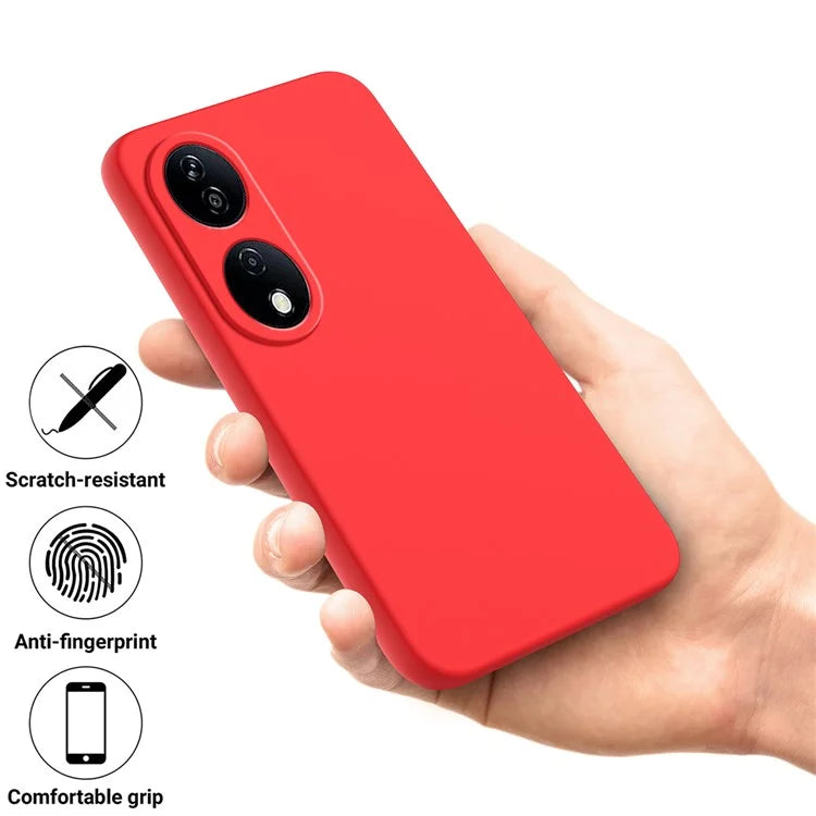 For Honor Play 50 Plus 5G / X7b 4G Liquid Silicone Case with Strap Anti-scratch Cover