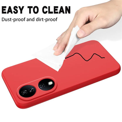 For Honor Play 50 Plus 5G / X7b 4G Liquid Silicone Case with Strap Anti-scratch Cover