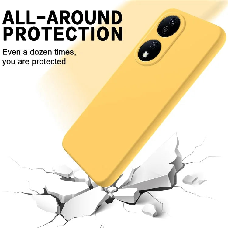 For Honor Play 50 Plus 5G / X7b 4G Liquid Silicone Case with Strap Anti-scratch Cover