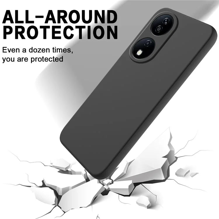 For Honor Play 50 Plus 5G / X7b 4G Liquid Silicone Case with Strap Anti-scratch Cover