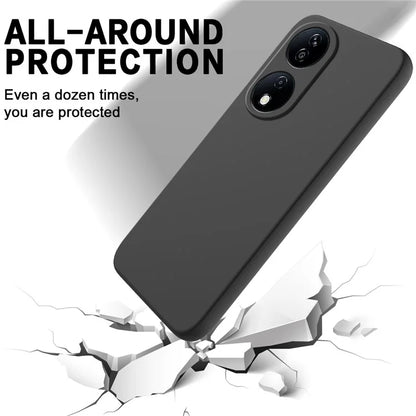 For Honor Play 50 Plus 5G / X7b 4G Liquid Silicone Case with Strap Anti-scratch Cover