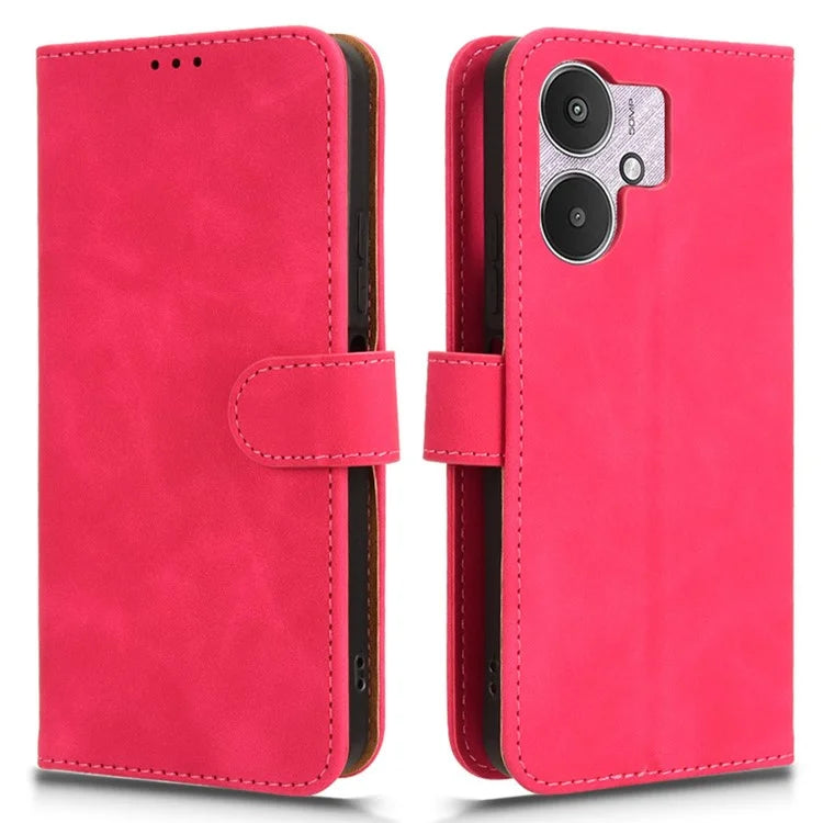 For Xiaomi Redmi 13C 5G Skin-Feel Leather Case Wallet Stand Phone Cover