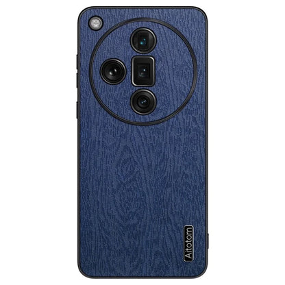 For Oppo Find X7 Ultra Case Scratch-Proof Wood Grain PU+PC+TPU Phone Shell