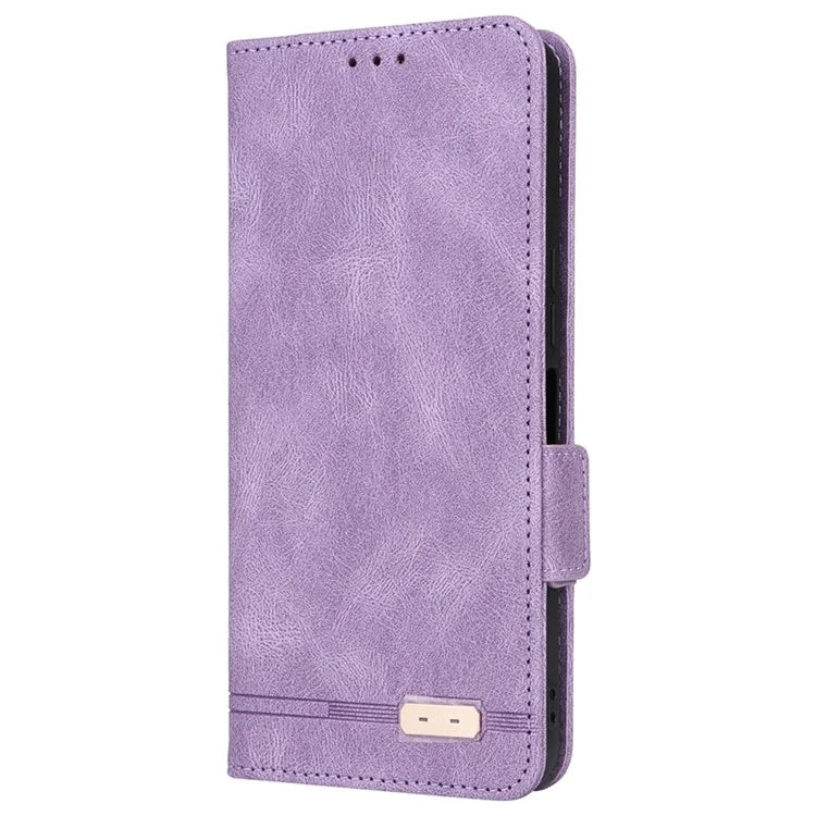 For ZTE Libero 5G IV Magnetic Phone Case Leather Hardware Decor Cover