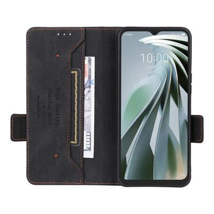 For ZTE Libero 5G IV Magnetic Phone Case Leather Hardware Decor Cover