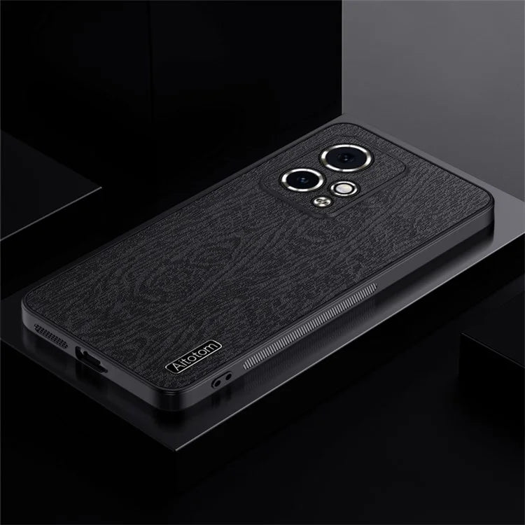 For Honor 90 GT 5G Protective Case Wood Grain PU+PC+TPU Phone Case