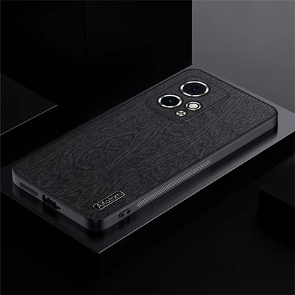 For Honor 90 GT 5G Protective Case Wood Grain PU+PC+TPU Phone Case