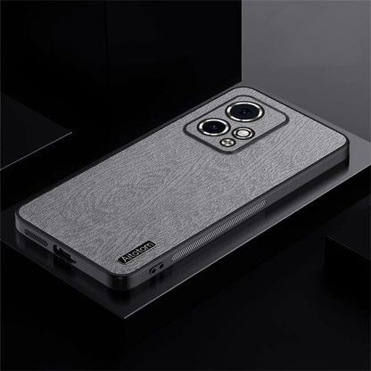 For Honor 90 GT 5G Protective Case Wood Grain PU+PC+TPU Phone Case