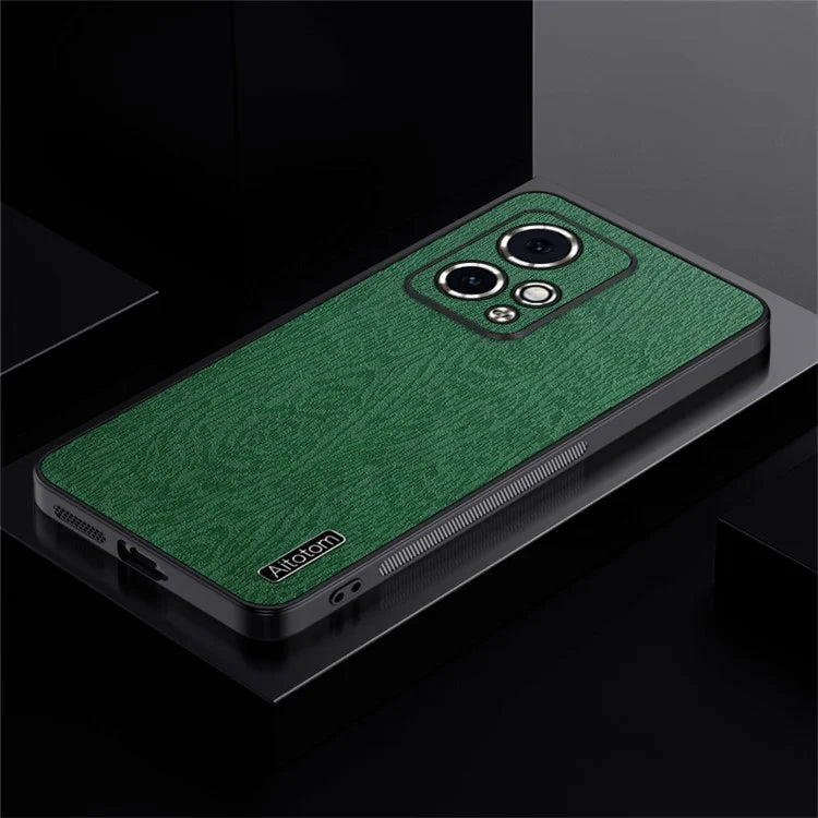 For Honor 90 GT 5G Protective Case Wood Grain PU+PC+TPU Phone Case