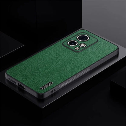 For Honor 90 GT 5G Protective Case Wood Grain PU+PC+TPU Phone Case