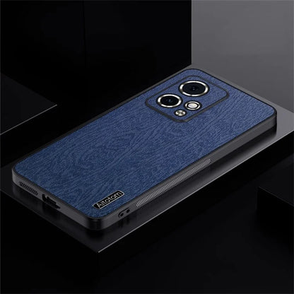 For Honor 90 GT 5G Protective Case Wood Grain PU+PC+TPU Phone Case