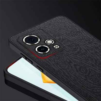 For Honor 90 GT 5G Protective Case Wood Grain PU+PC+TPU Phone Case