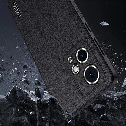 For Honor 90 GT 5G Protective Case Wood Grain PU+PC+TPU Phone Case