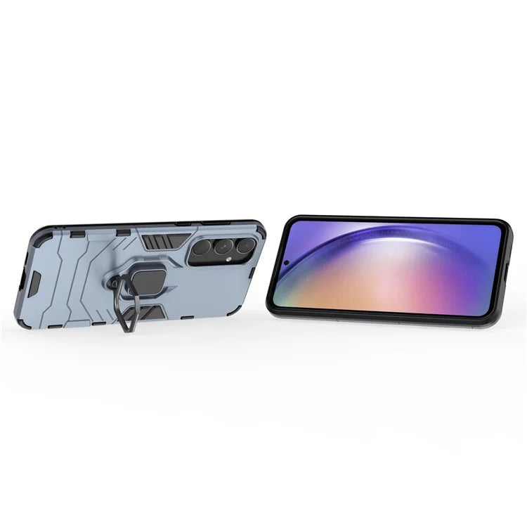 For Samsung Galaxy A55 5G Case Anti-drop PC + TPU Ring Kickstand Phone Shell