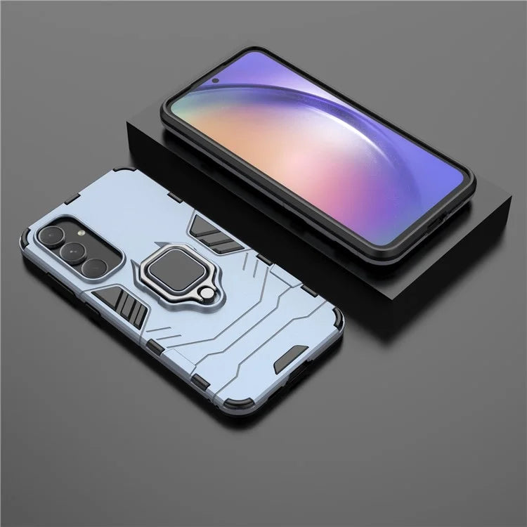 For Samsung Galaxy A55 5G Case Anti-drop PC + TPU Ring Kickstand Phone Shell