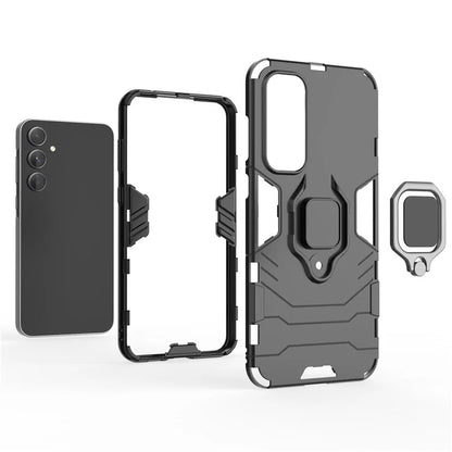 For Samsung Galaxy A55 5G Case Anti-drop PC + TPU Ring Kickstand Phone Shell