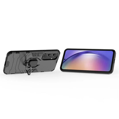 For Samsung Galaxy A55 5G Case Anti-drop PC + TPU Ring Kickstand Phone Shell