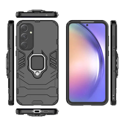 For Samsung Galaxy A55 5G Case Anti-drop PC + TPU Ring Kickstand Phone Shell