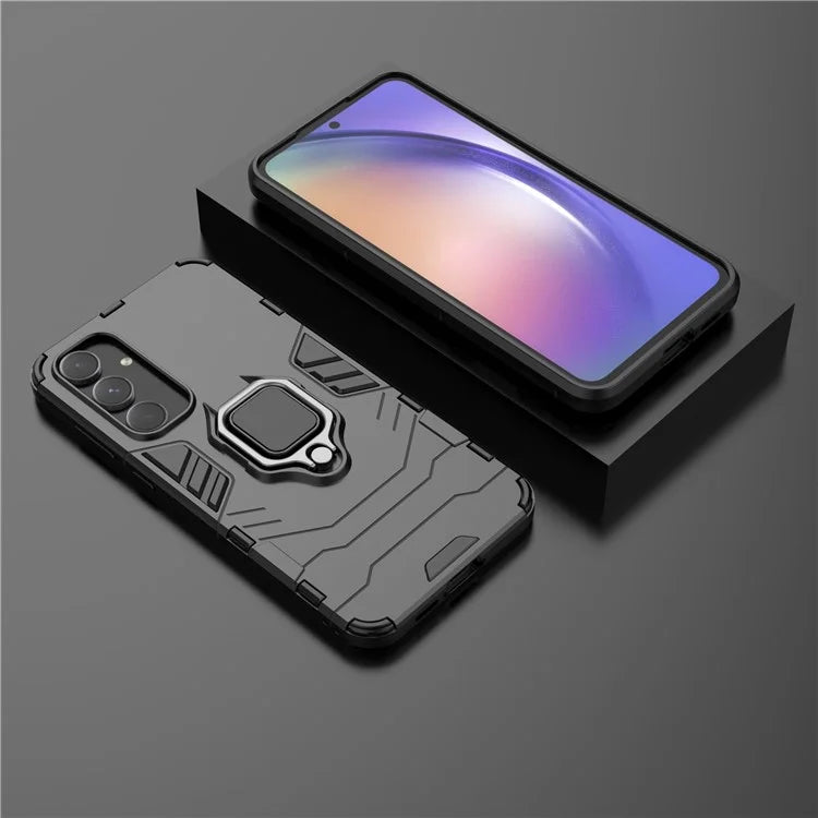 For Samsung Galaxy A55 5G Case Anti-drop PC + TPU Ring Kickstand Phone Shell