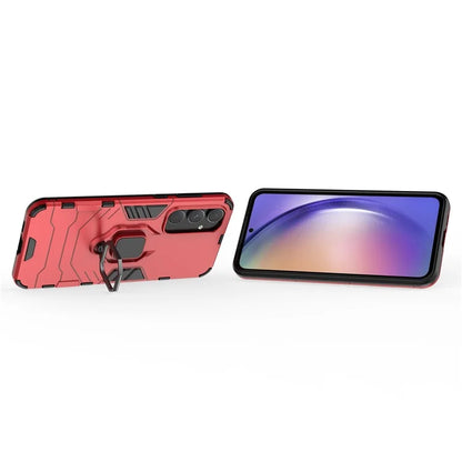 For Samsung Galaxy A55 5G Case Anti-drop PC + TPU Ring Kickstand Phone Shell