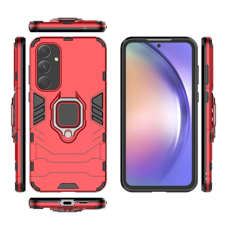 For Samsung Galaxy A55 5G Case Anti-drop PC + TPU Ring Kickstand Phone Shell