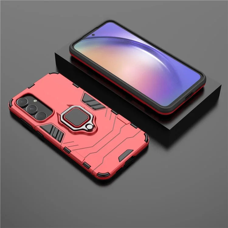 For Samsung Galaxy A55 5G Case Anti-drop PC + TPU Ring Kickstand Phone Shell