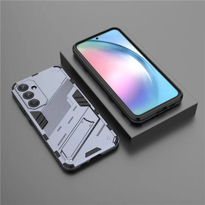 For Samsung Galaxy A55 5G Case Scratch-proof TPU+PC Kickstand Phone Back Shell